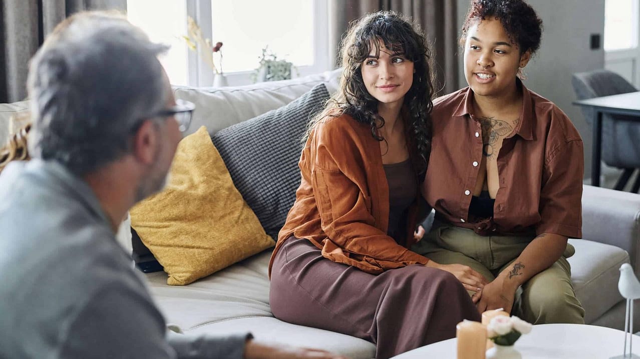 Young lesbian married couple