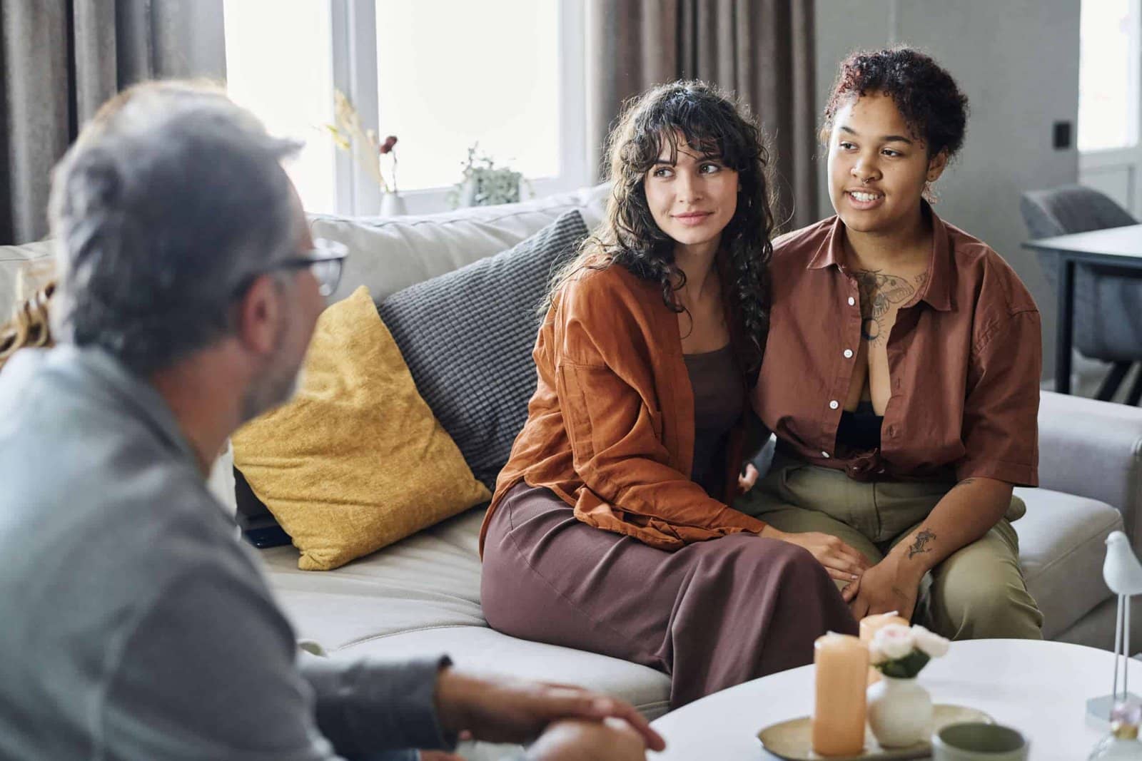 Young lesbian married couple